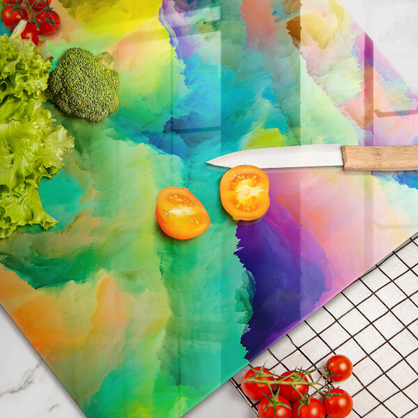 Chopping board glass Colorful abstraction