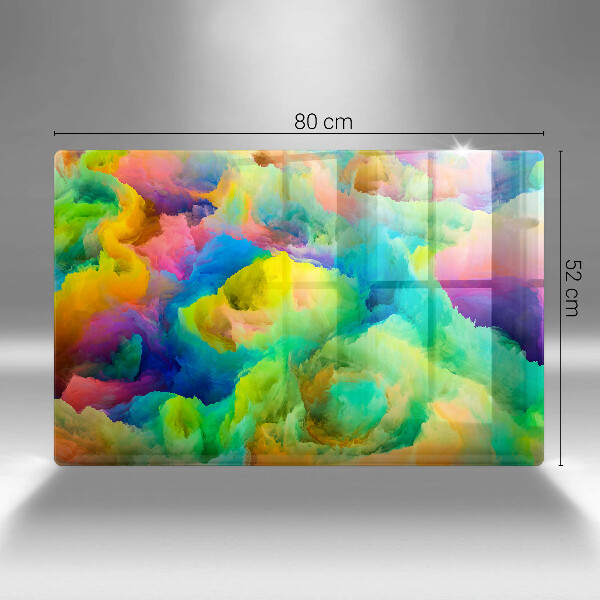 Chopping board glass Colorful abstraction