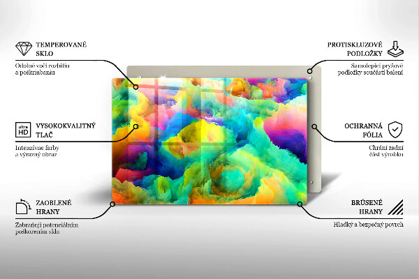 Chopping board glass Colorful abstraction