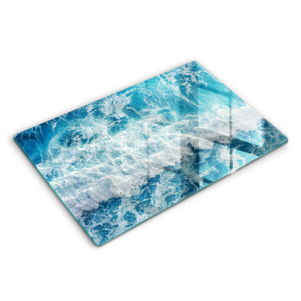 Chopping board glass Water sea waves