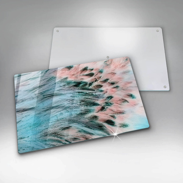 Glass cutting board Boho bird feathers