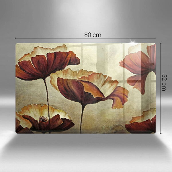 Glass cutting board Painted boho flowers