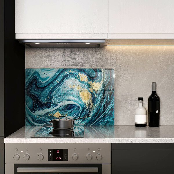 Chopping board Blue abstraction gold