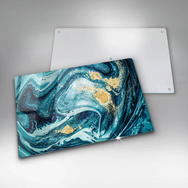 Chopping board Blue abstraction gold