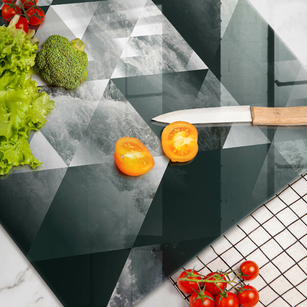 Chopping board glass Triangles and water