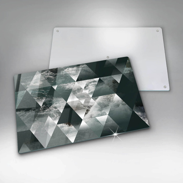 Chopping board glass Triangles and water