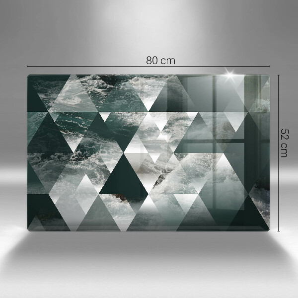 Chopping board glass Triangles and water