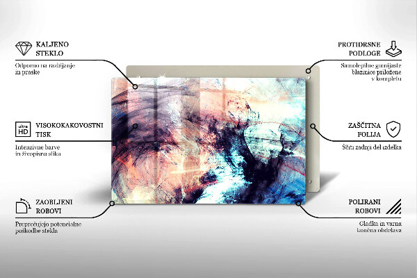 Chopping board glass Painted abstraction