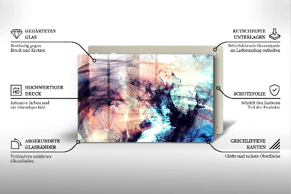 Chopping board glass Painted abstraction