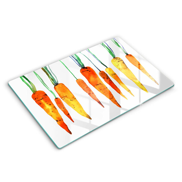 Glass kitchen board Carrot illustration