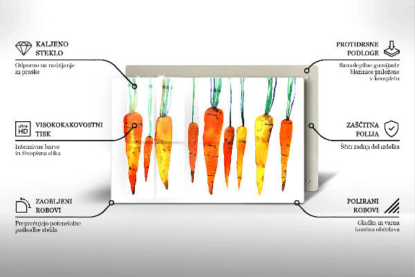 Glass kitchen board Carrot illustration