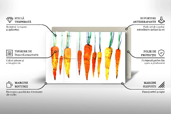 Glass kitchen board Carrot illustration