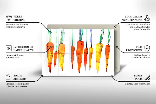 Glass kitchen board Carrot illustration