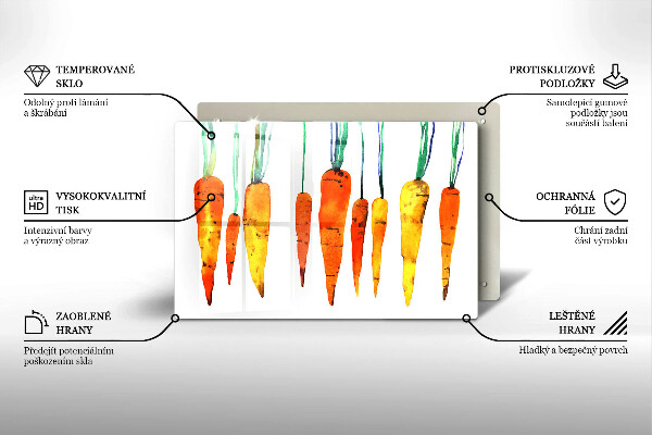 Glass kitchen board Carrot illustration