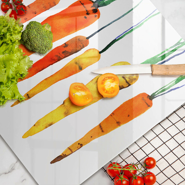 Glass kitchen board Carrot illustration
