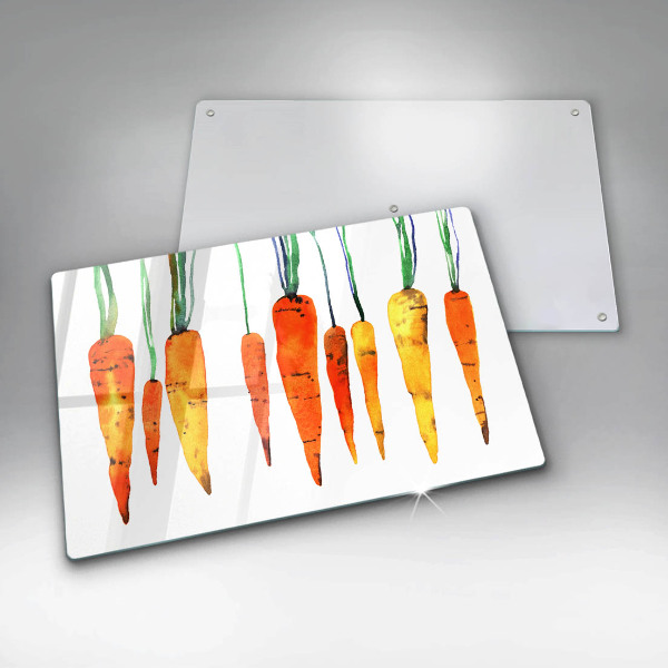 Glass kitchen board Carrot illustration