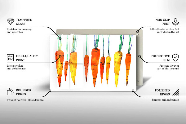 Glass kitchen board Carrot illustration