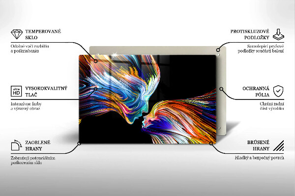 Glass kitchen board Abstraction kiss