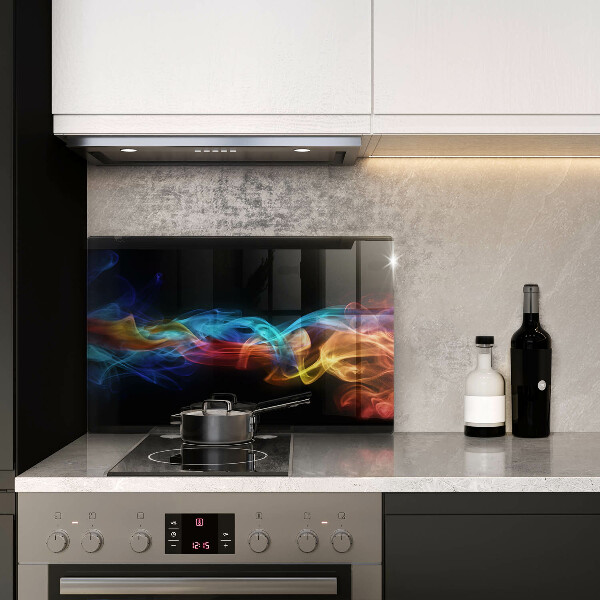 Chopping board glass Colorful smoke