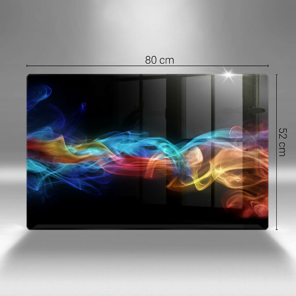 Chopping board glass Colorful smoke