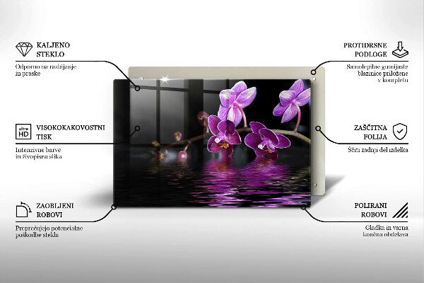 Chopping board glass Orchid Water Zen