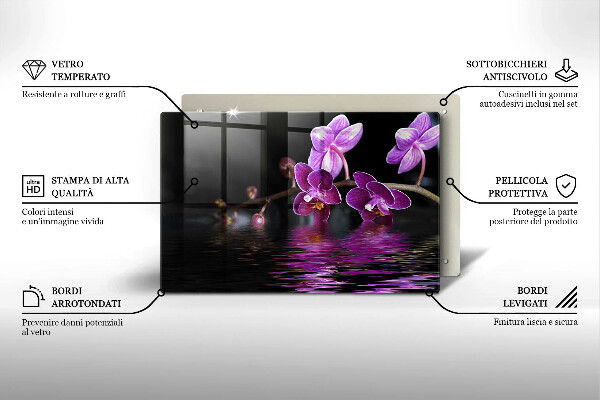 Chopping board glass Orchid Water Zen