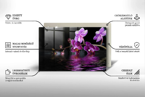 Chopping board glass Orchid Water Zen