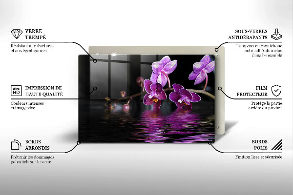 Chopping board glass Orchid Water Zen