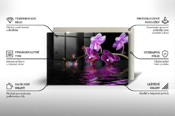 Chopping board glass Orchid Water Zen