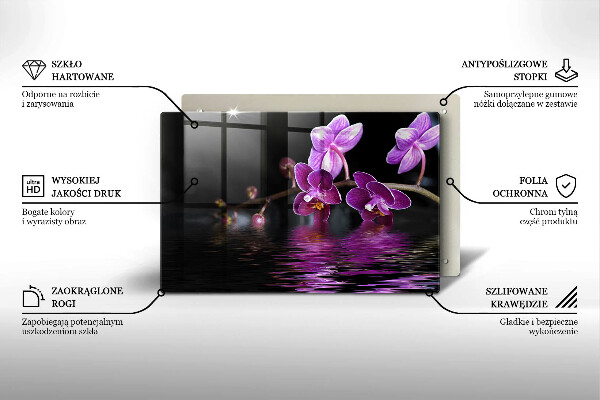 Chopping board glass Orchid Water Zen