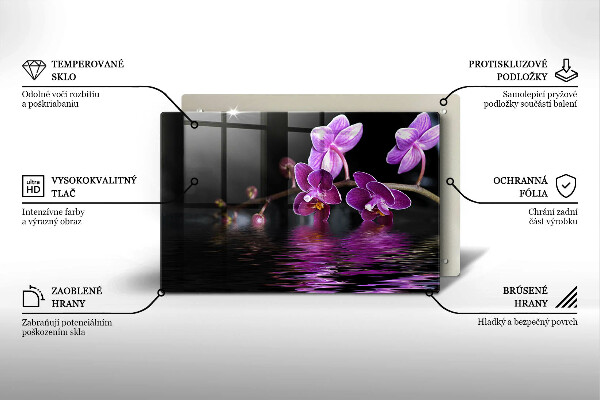 Chopping board glass Orchid Water Zen