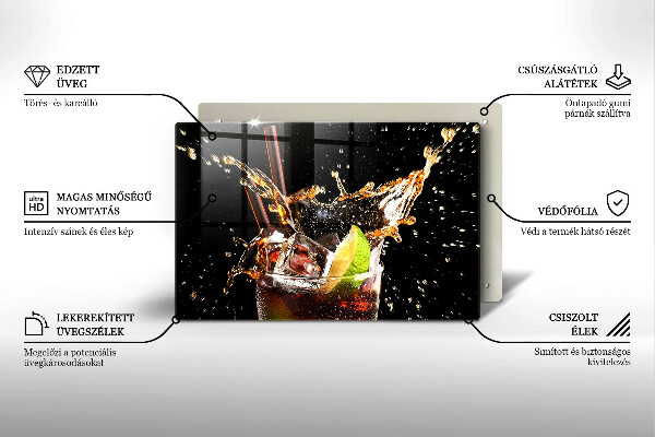 Chopping board glass Ice drink