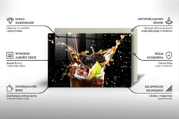 Chopping board glass Ice drink