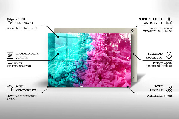 Chopping board Turkos-pink smoke