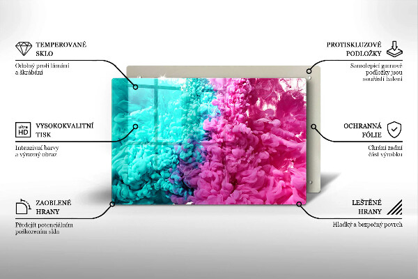 Chopping board Turkos-pink smoke