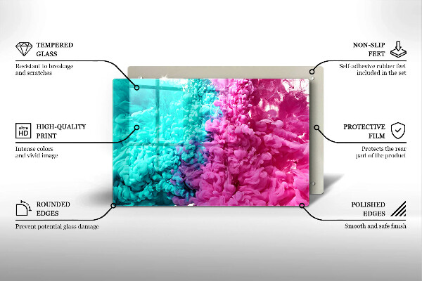 Chopping board Turkos-pink smoke