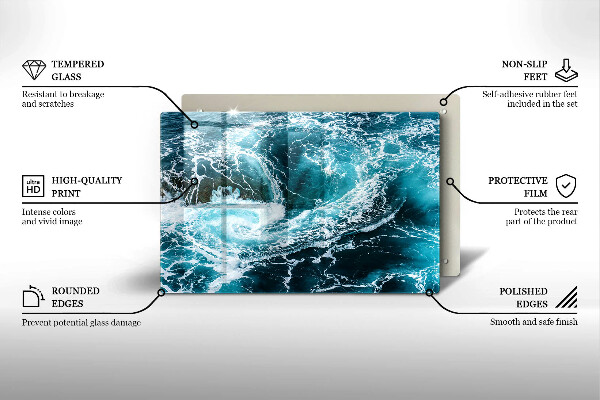 Chopping board Foamed water waves