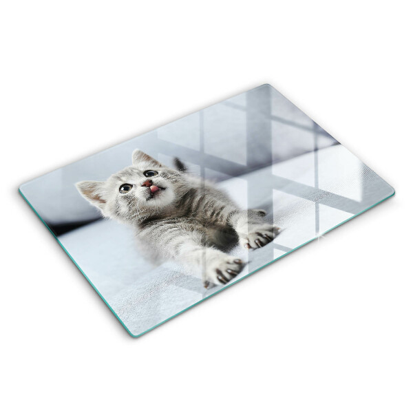 Chopping board glass Little cute kitty