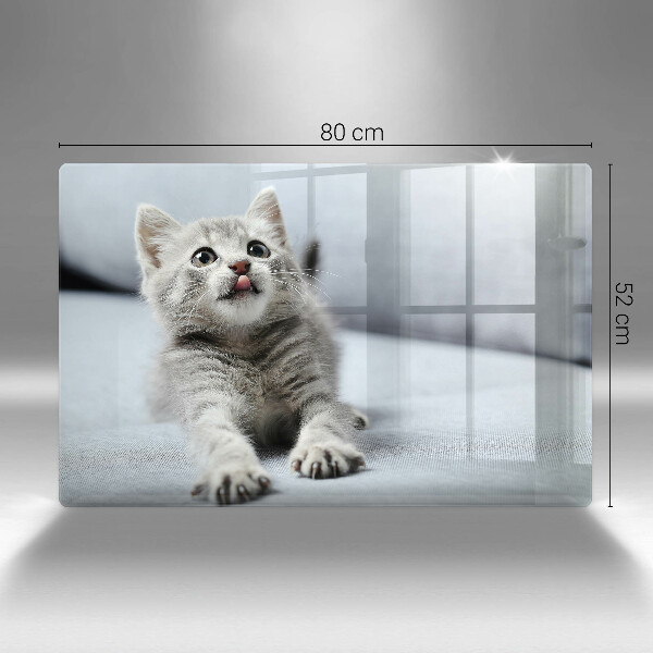 Chopping board glass Little cute kitty