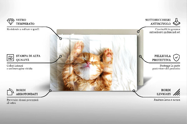 Chopping board glass Little sweet kitty