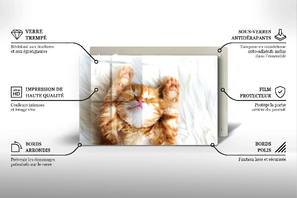 Chopping board glass Little sweet kitty