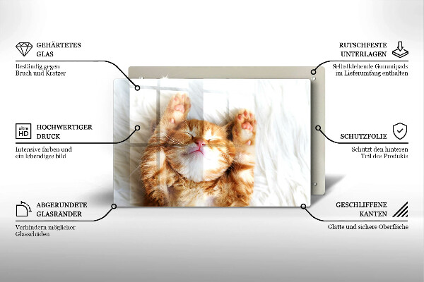 Chopping board glass Little sweet kitty