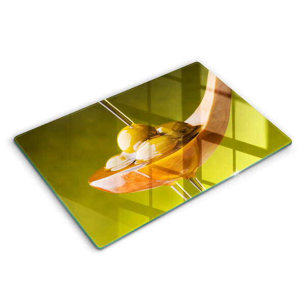 Chopping board glass Oliwa and olives