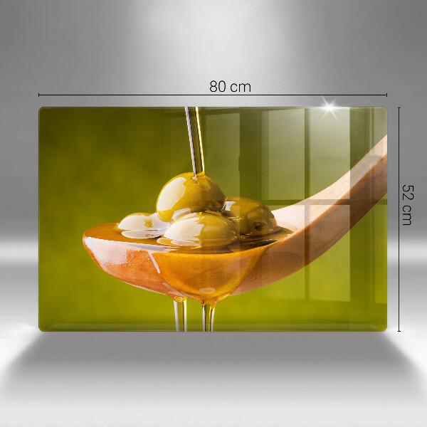 Chopping board glass Oliwa and olives