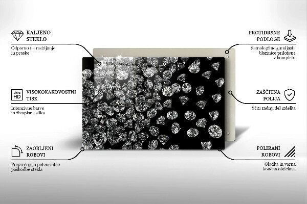 Chopping board glass Diamonds