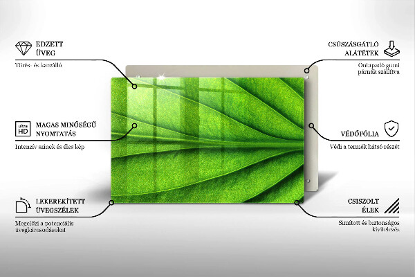 Chopping board glass Nature leaf veins