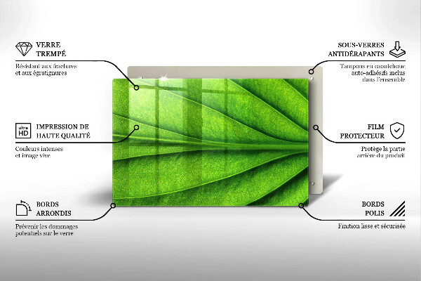 Chopping board glass Nature leaf veins