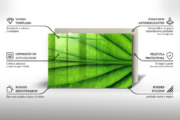 Chopping board glass Nature leaf veins