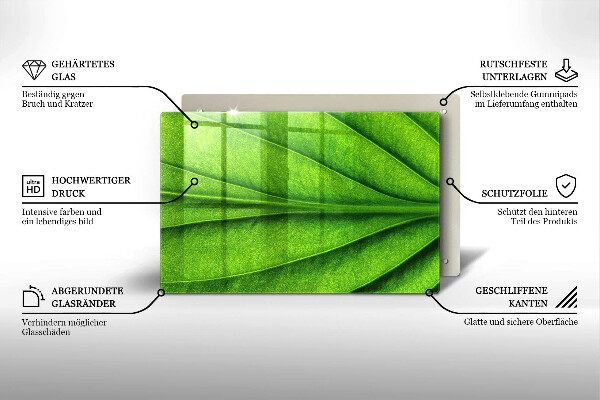 Chopping board glass Nature leaf veins