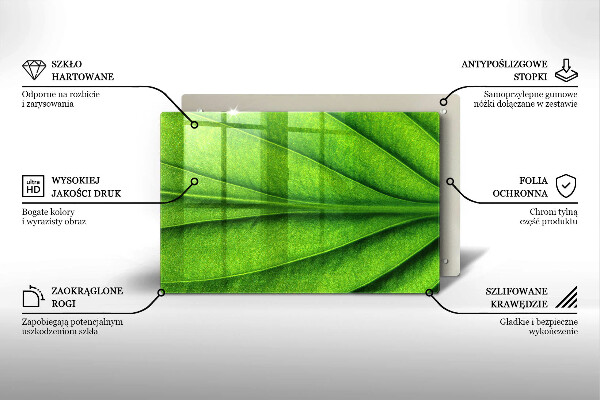 Chopping board glass Nature leaf veins